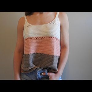Cute color block tank